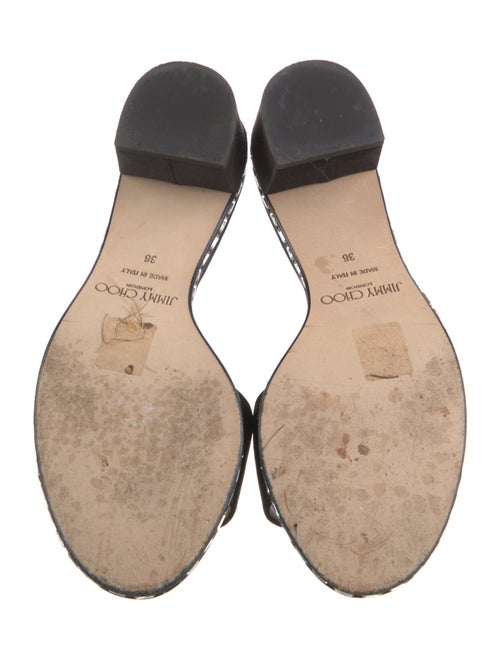 Jimmy Choo Satin Crystal Embellishments Slides