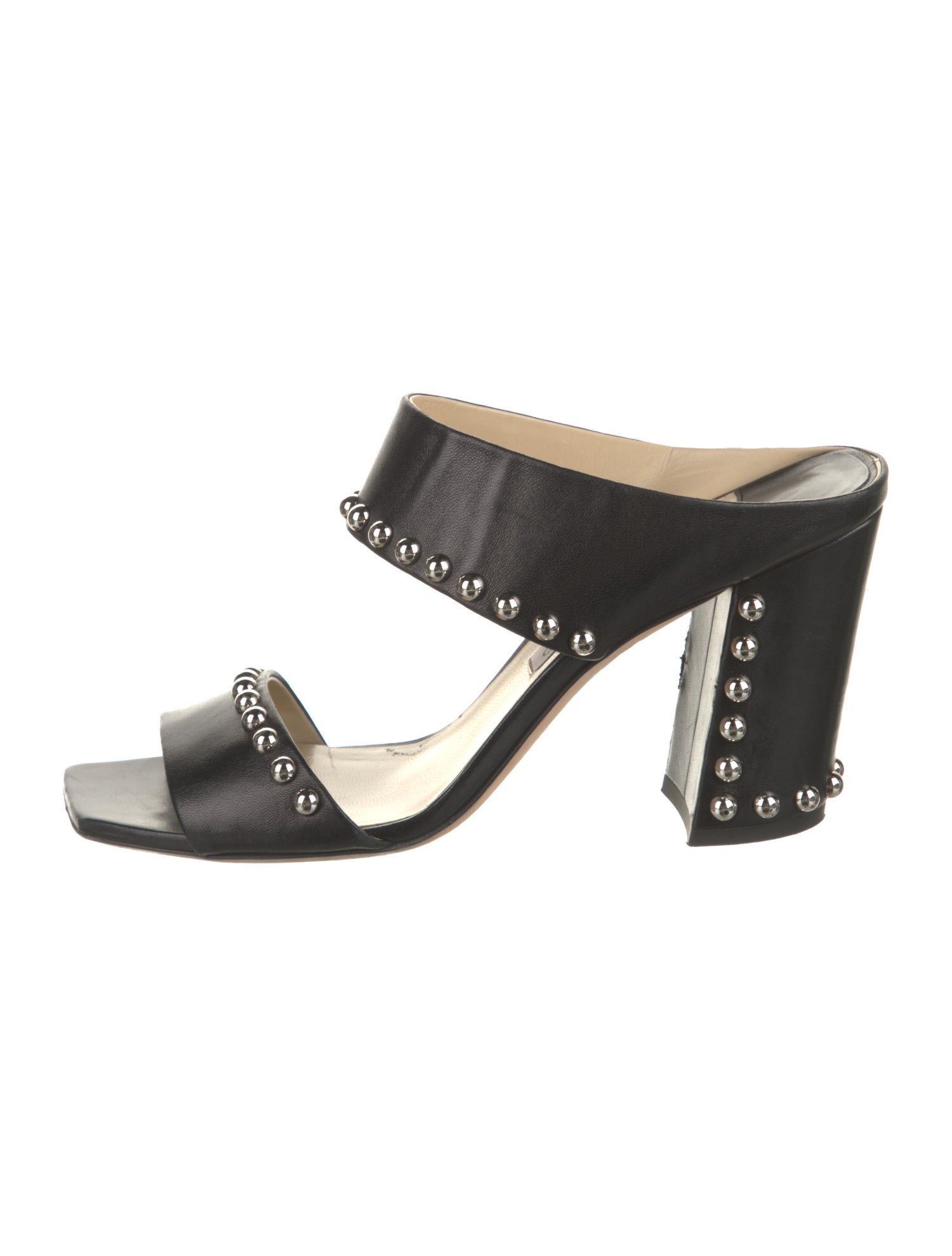 Jimmy Choo Leather Studded Accents Slides