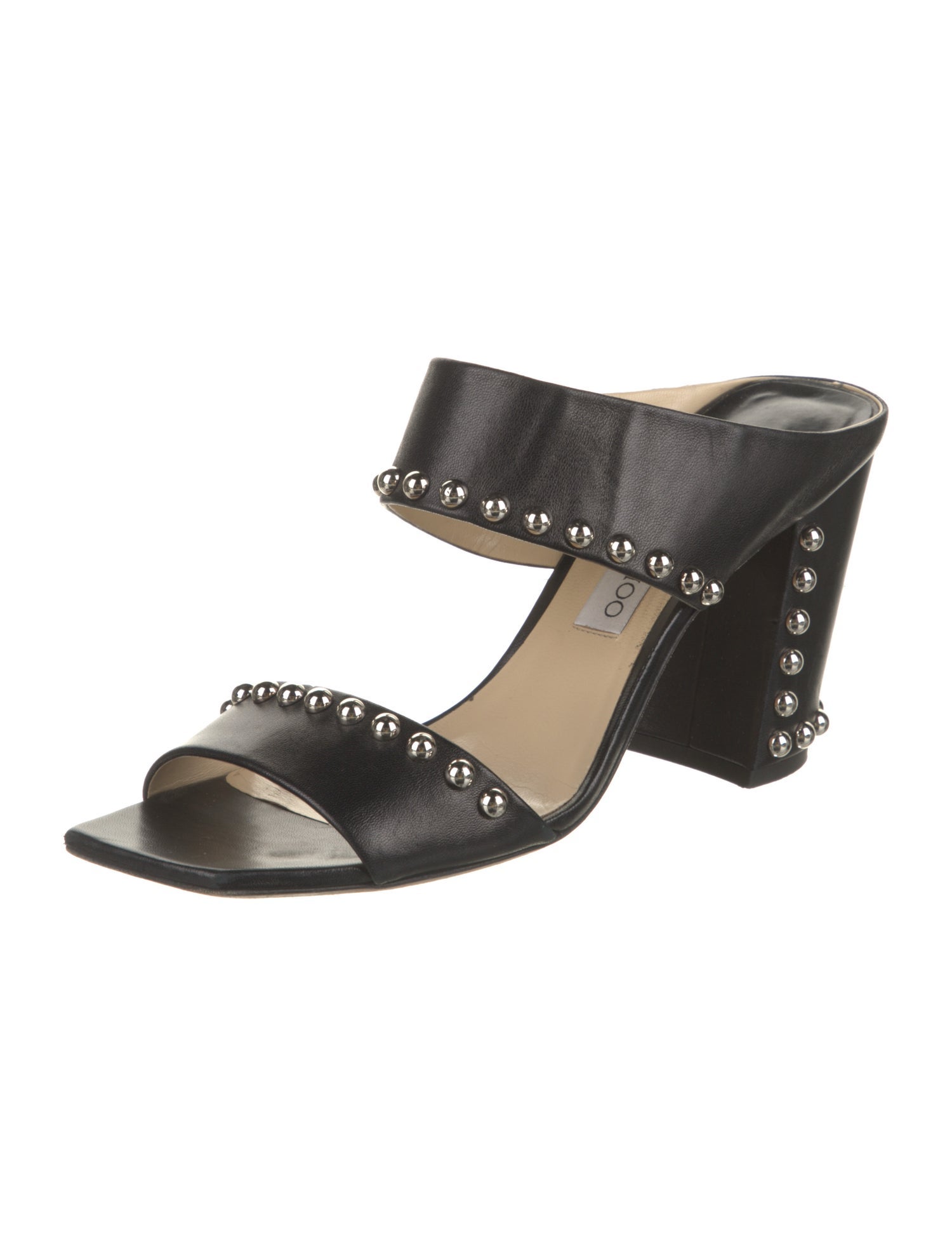 Jimmy Choo Leather Studded Accents Slides