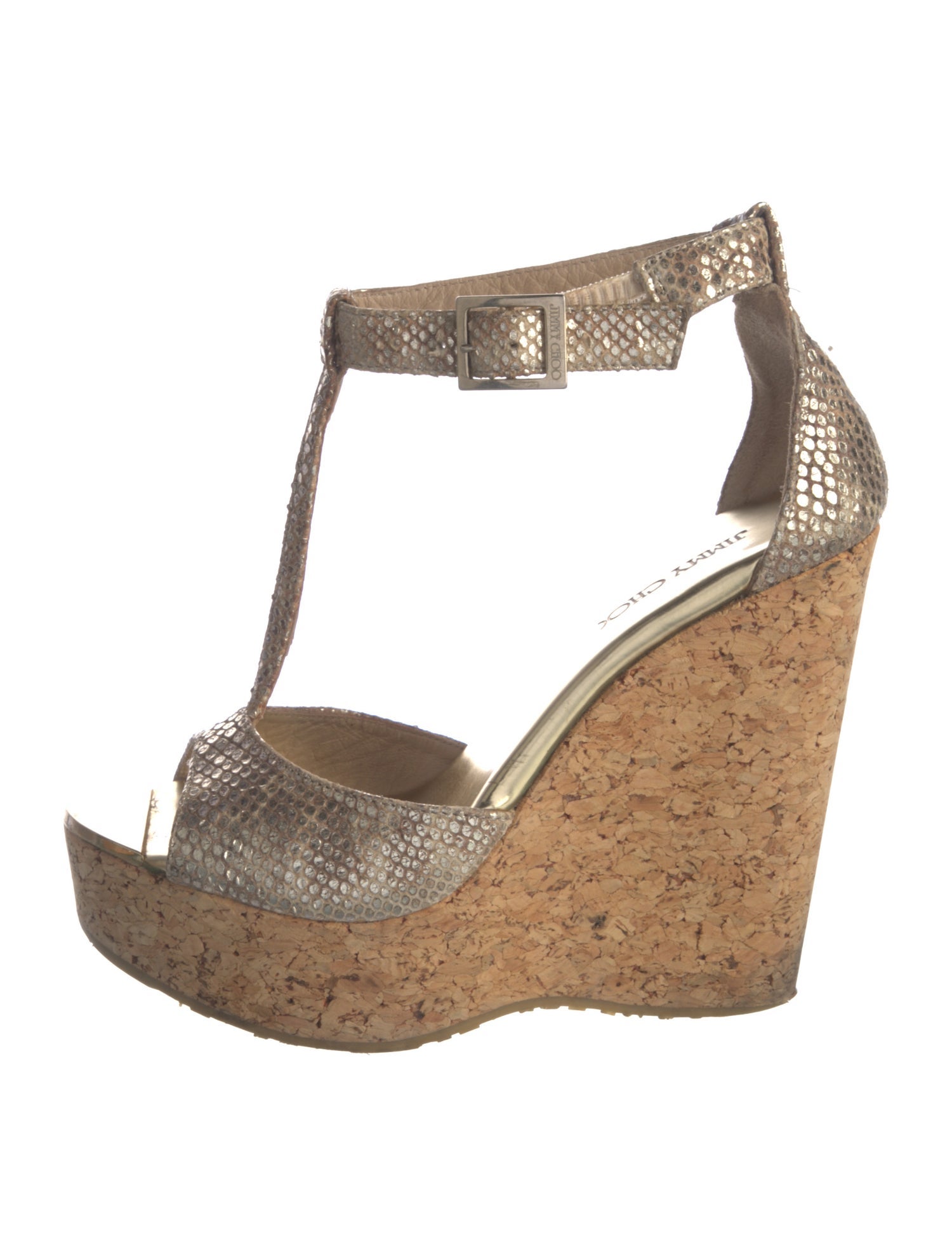 Jimmy Choo Leather T-Strap Sandals