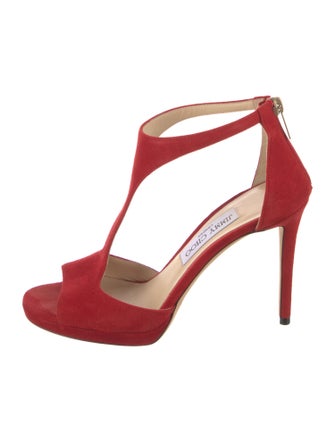 Jimmy Choo Suede T-Strap Sandals