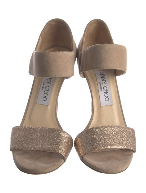Jimmy Choo Suede Glitter Accents Sandals