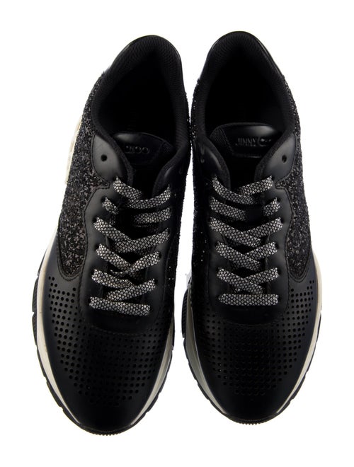 Jimmy Choo Leather Glitter Accents Sneakers
