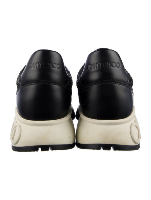 Jimmy Choo Leather Glitter Accents Sneakers
