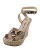 Jimmy Choo Embossed Leather Animal Print Espadrilles