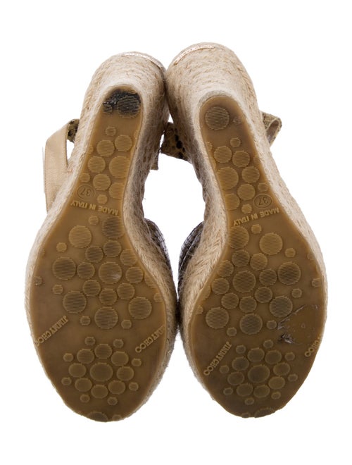 Jimmy Choo Embossed Leather Animal Print Espadrilles