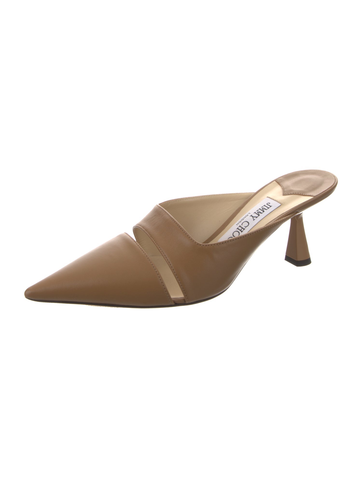 Jimmy Choo Leather Cutout Accent Mules