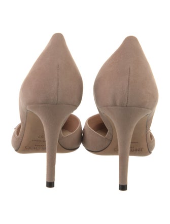 Jimmy Choo Suede Leather Trim Embellishment D'Orsay Pumps