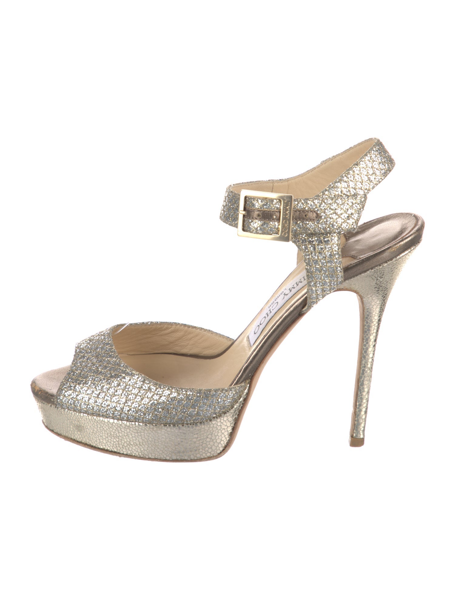Jimmy Choo Glitter Glitter Accents Sandals