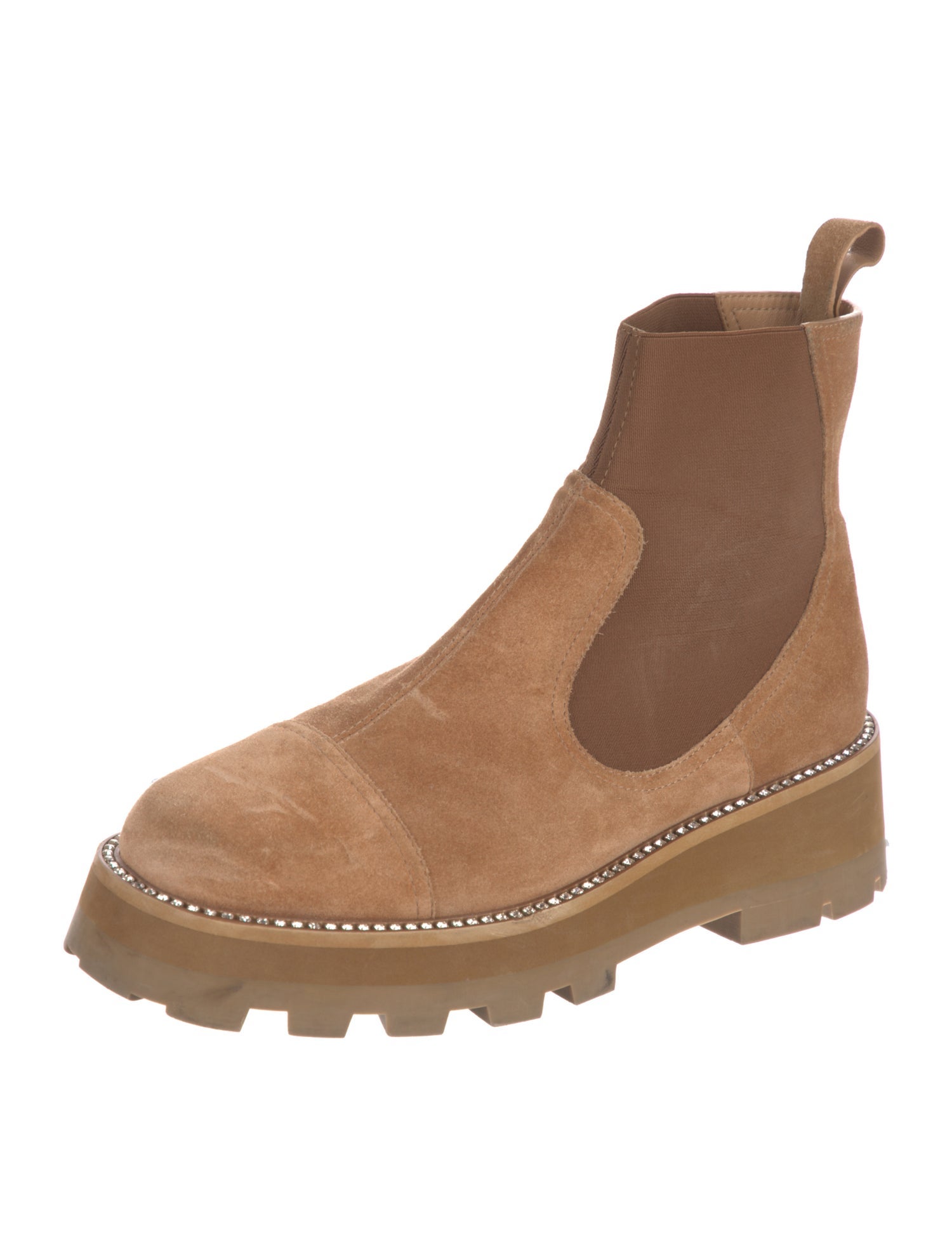 Jimmy Choo Suede Crystal Embellishments Chelsea Boots