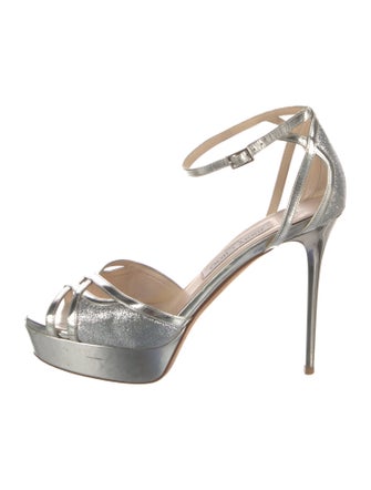 Jimmy Choo Leather Glitter Accents D'Orsay Pumps