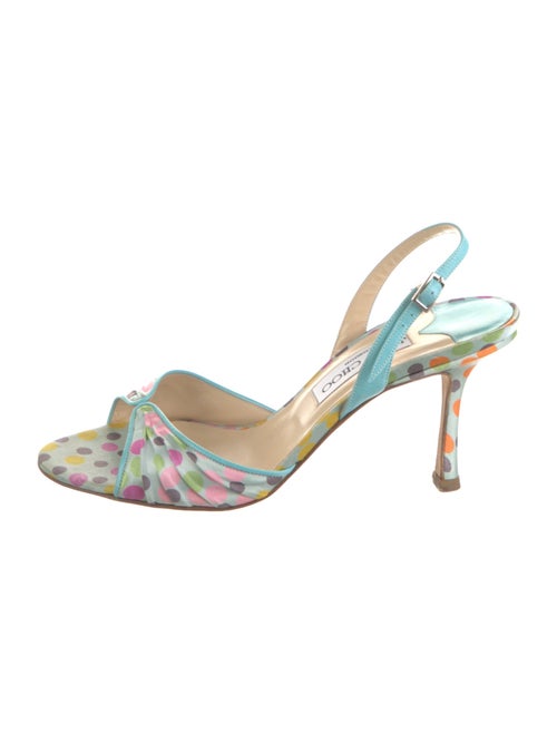 Jimmy Choo Satin Polka Dot Print Slingback Sandals