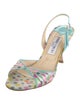 Jimmy Choo Satin Polka Dot Print Slingback Sandals