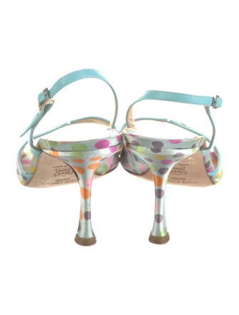 Jimmy Choo Satin Polka Dot Print Slingback Sandals