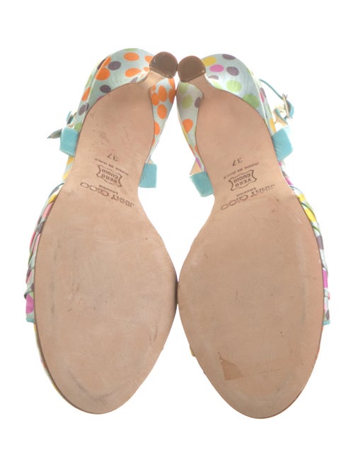 Jimmy Choo Satin Polka Dot Print Slingback Sandals