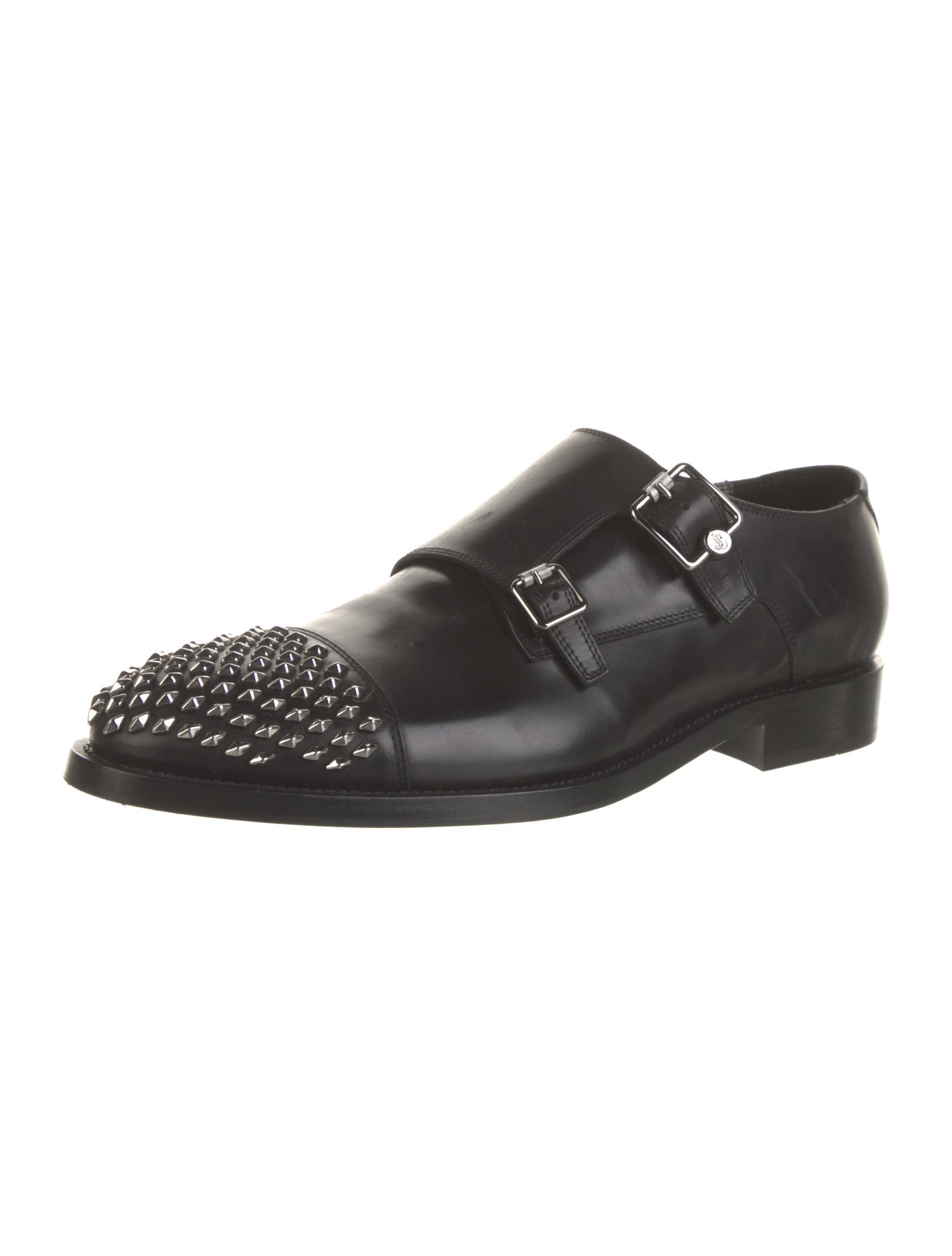 Jimmy Choo Leather Studded Accents Monk Straps