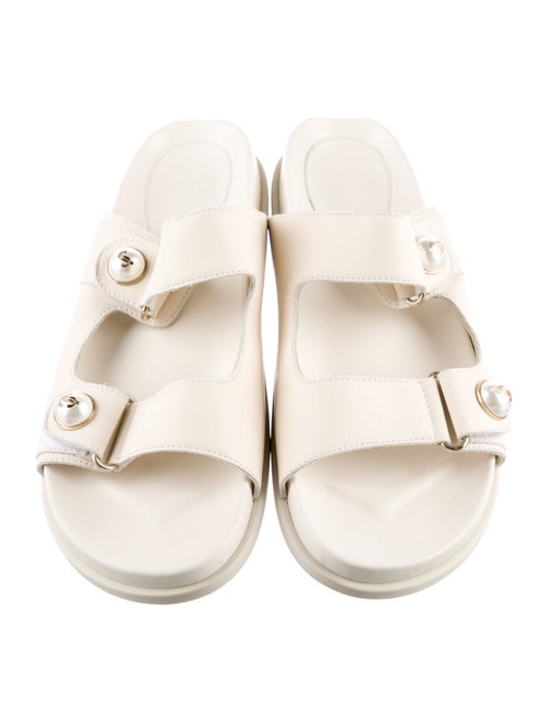 Jimmy Choo Faux Pearl Accents Leather Slides