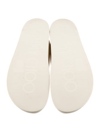 Jimmy Choo Faux Pearl Accents Leather Slides