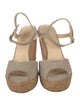 Jimmy Choo Canvas Leather Trim Embellishment Espadrilles