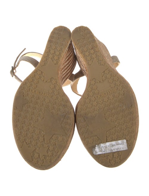 Jimmy Choo Canvas Leather Trim Embellishment Espadrilles