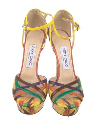 Jimmy Choo Leather Printed Sandals