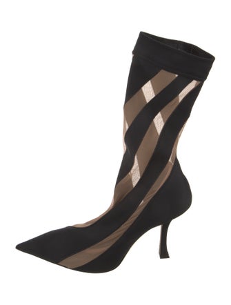 Jimmy Choo x Mugler Mesh Striped Sock Boots