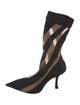 Jimmy Choo x Mugler Mesh Striped Sock Boots