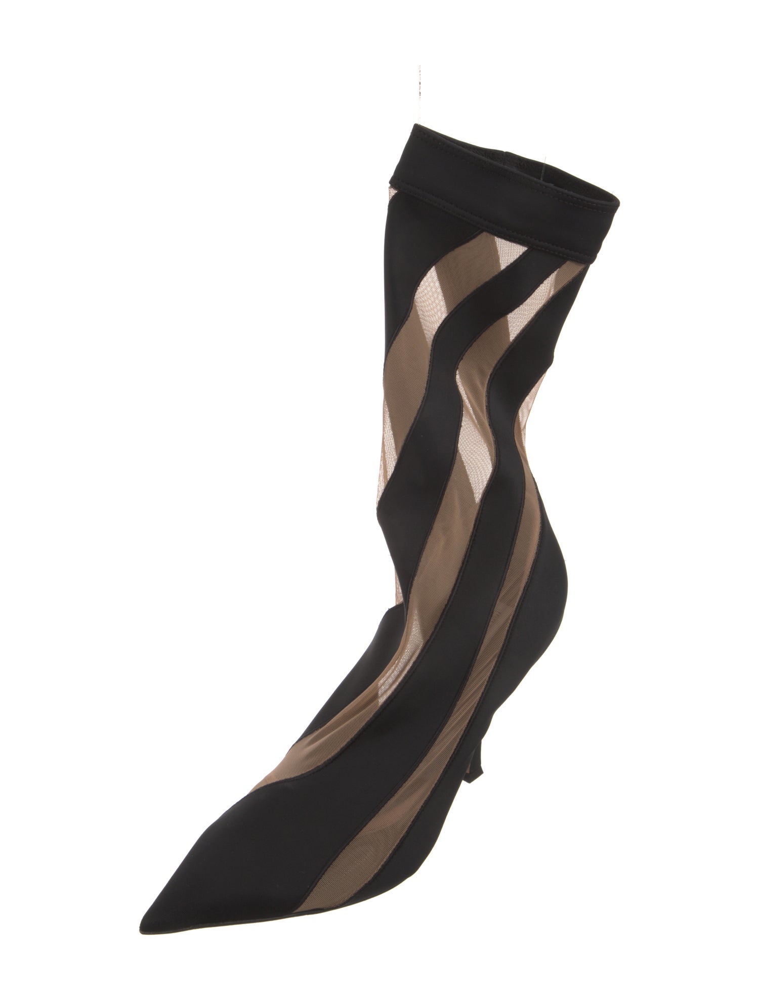 Jimmy Choo x Mugler Mesh Striped Sock Boots