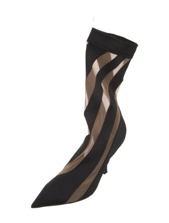 Jimmy Choo x Mugler Mesh Striped Sock Boots