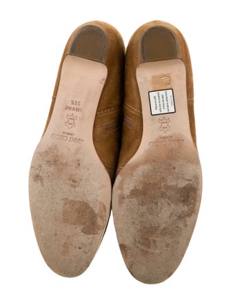 Jimmy Choo Suede Fringe Trim Accent Riding Boots