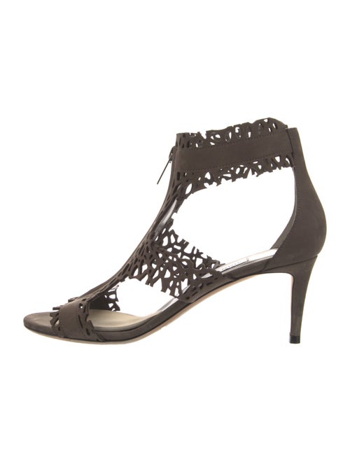 Jimmy Choo Leather Lasercut Accents T-Strap Sandals