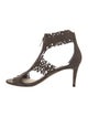 Jimmy Choo Leather Lasercut Accents T-Strap Sandals