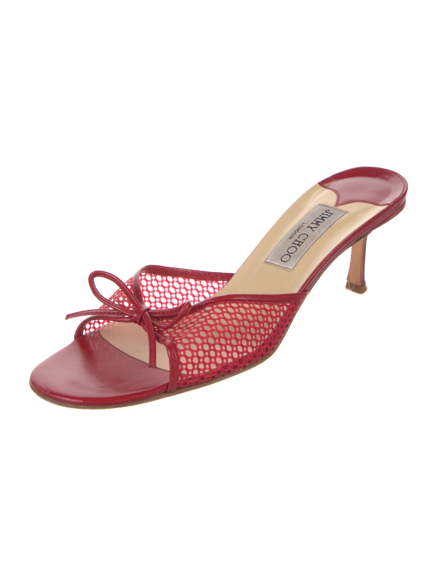 Jimmy Choo Lace Bow Accents Slides