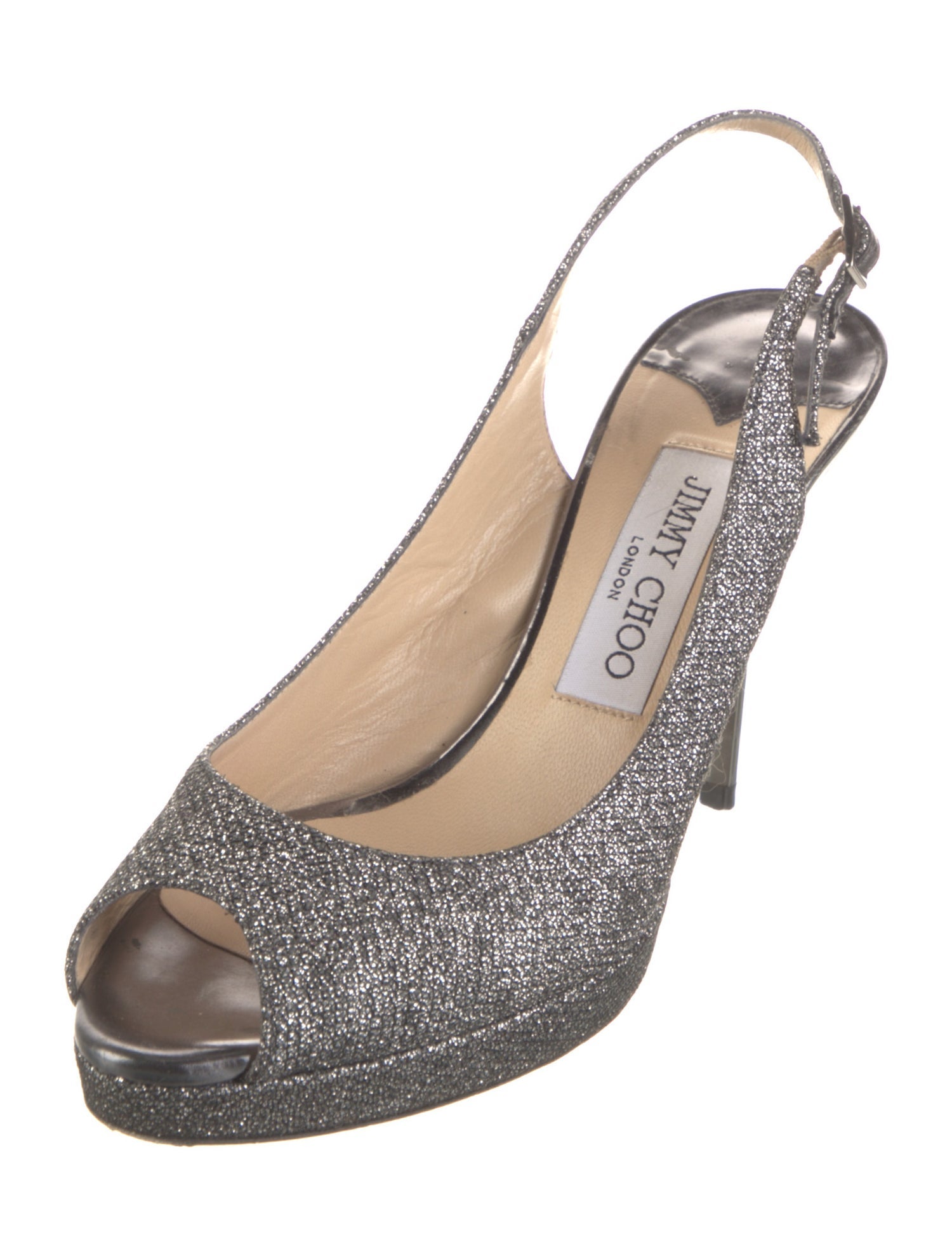 Jimmy Choo Glitter Glitter Accents Slingback Pumps