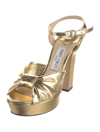 Jimmy Choo Leather T-Strap Sandals
