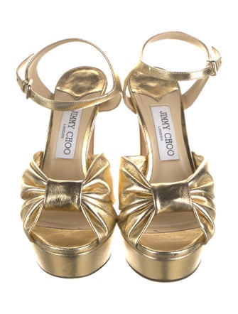 Jimmy Choo Leather T-Strap Sandals
