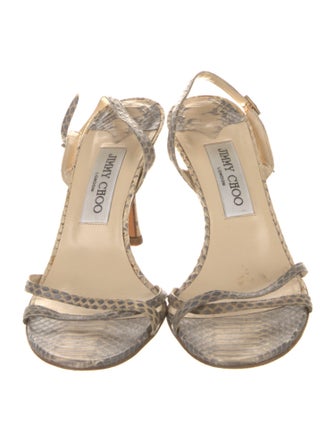 Jimmy Choo Leather Animal Print Slingback Sandals