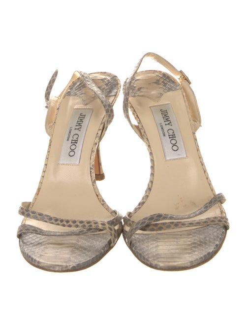 Jimmy Choo Leather Animal Print Slingback Sandals