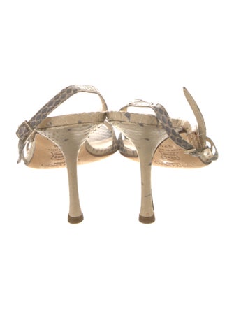 Jimmy Choo Leather Animal Print Slingback Sandals