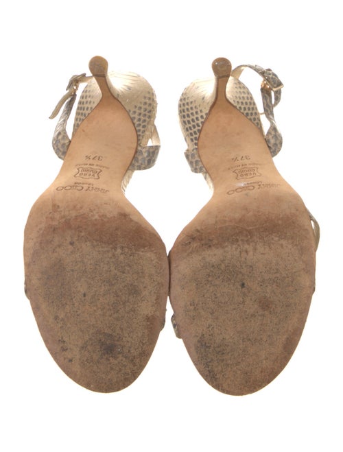 Jimmy Choo Leather Animal Print Slingback Sandals