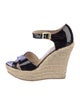 Jimmy Choo Patent Leather Colorblock Pattern Espadrilles