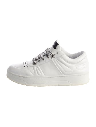 Jimmy Choo Leather Crystal Embellishments Sneakers