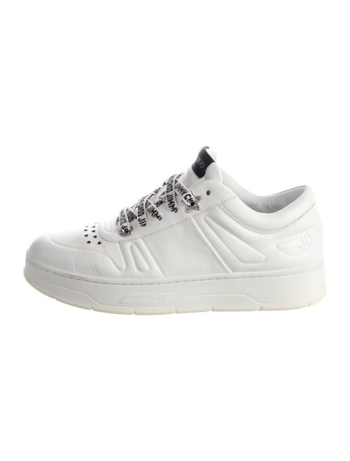 Jimmy Choo Leather Crystal Embellishments Sneakers