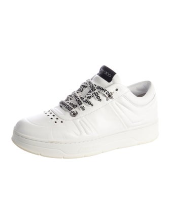 Jimmy Choo Leather Crystal Embellishments Sneakers