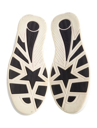 Jimmy Choo Leather Crystal Embellishments Sneakers