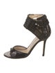 Jimmy Choo Embossed Leather Animal Print Sandals