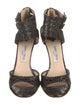 Jimmy Choo Embossed Leather Animal Print Sandals