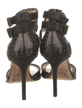 Jimmy Choo Embossed Leather Animal Print Sandals