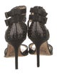 Jimmy Choo Embossed Leather Animal Print Sandals