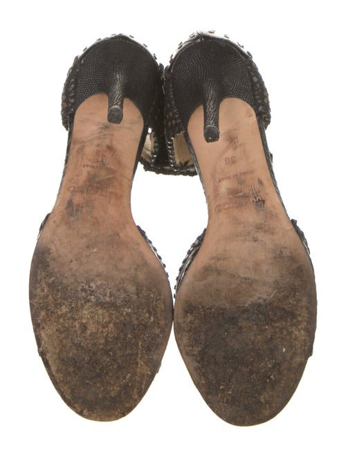 Jimmy Choo Embossed Leather Animal Print Sandals